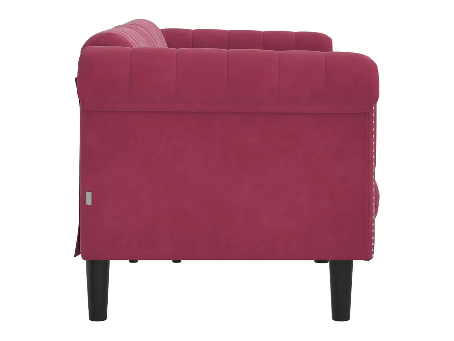 Sofá de 3 plazas terciopelo rojo tinto