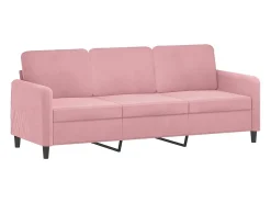 Sofá de 3 plazas terciopelo rosa 180 cm ES494389