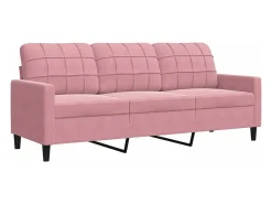 Sofá de 3 plazas terciopelo rosa 180 cm ES477564