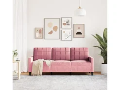 Sofá de 3 plazas terciopelo rosa 180 cm ES477564