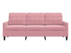 Sofá de 3 plazas terciopelo rosa 180 cm ES477564