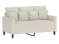 Sofá de 2 plazas terciopelo color crema 120 cm