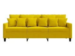 Sofá de 3 plazas terciopelo amarillo 180 cm