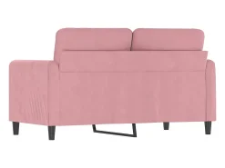 Sofá de 2 plazas terciopelo rosa 120 cm