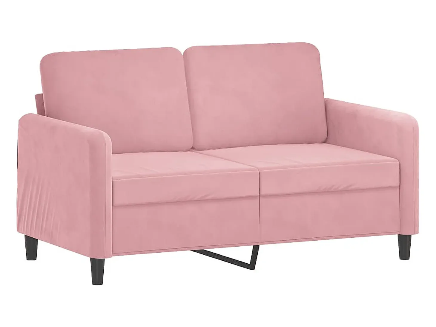 Sofá de 2 plazas terciopelo rosa 120 cm