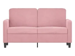 Sofá de 2 plazas terciopelo rosa 120 cm