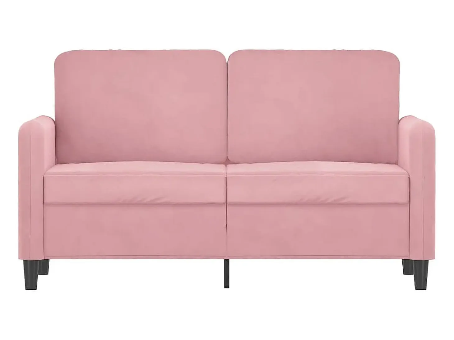 Sofá de 2 plazas terciopelo rosa 120 cm