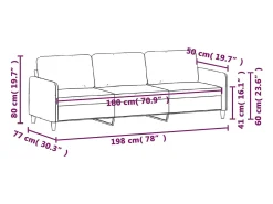 Sofá de 3 plazas terciopelo verde oscuro 180 cm