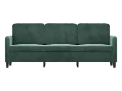 Sofá de 3 plazas terciopelo verde oscuro 180 cm