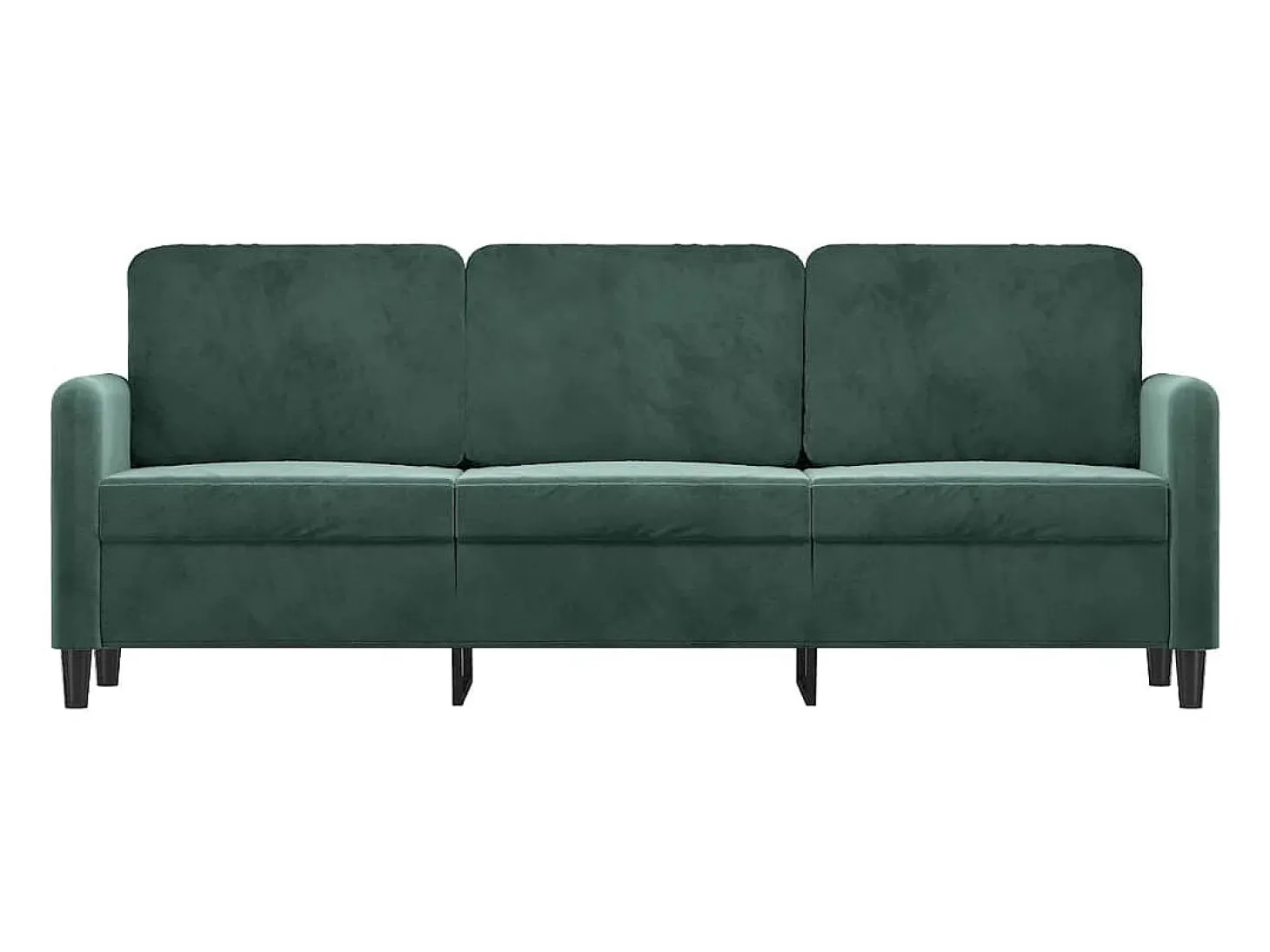 Sofá de 3 plazas terciopelo verde oscuro 180 cm