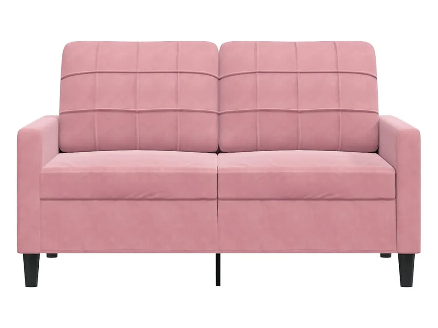 Sofá de 2 plazas terciopelo rosa 120 cm