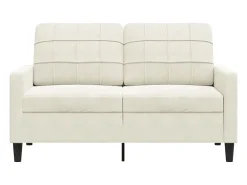 Sofá de 2 plazas terciopelo color crema 120 cm