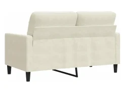 Sofá de 2 plazas terciopelo color crema 120 cm