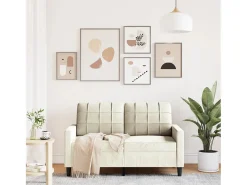 Sofá de 2 plazas terciopelo color crema 120 cm