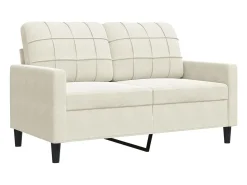 Sofá de 2 plazas terciopelo color crema 120 cm