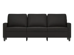 Sofá de 3 plazas terciopelo negro 180 cm