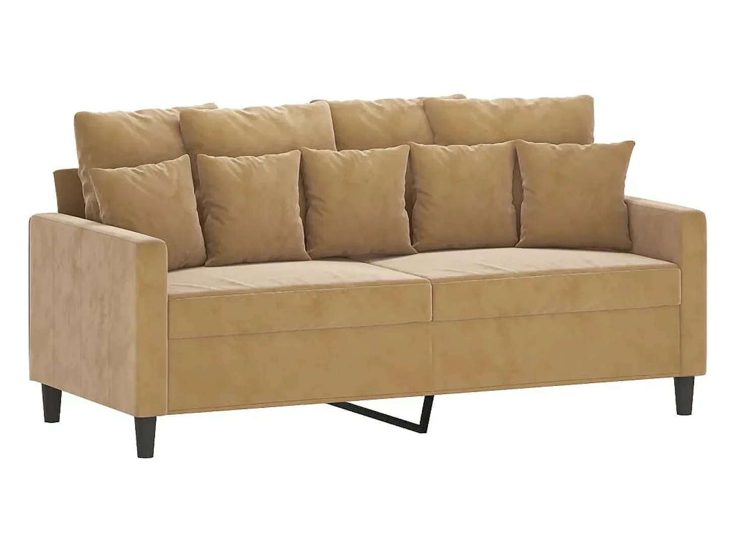 Sofá de 2 plazas terciopelo marrón 140 cm
