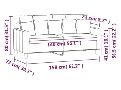 Sofá de 2 plazas terciopelo marrón 140 cm