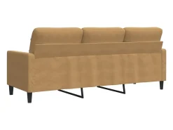 Sofá de 3 plazas terciopelo marrón 180 cm