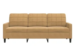 Sofá de 3 plazas terciopelo marrón 180 cm