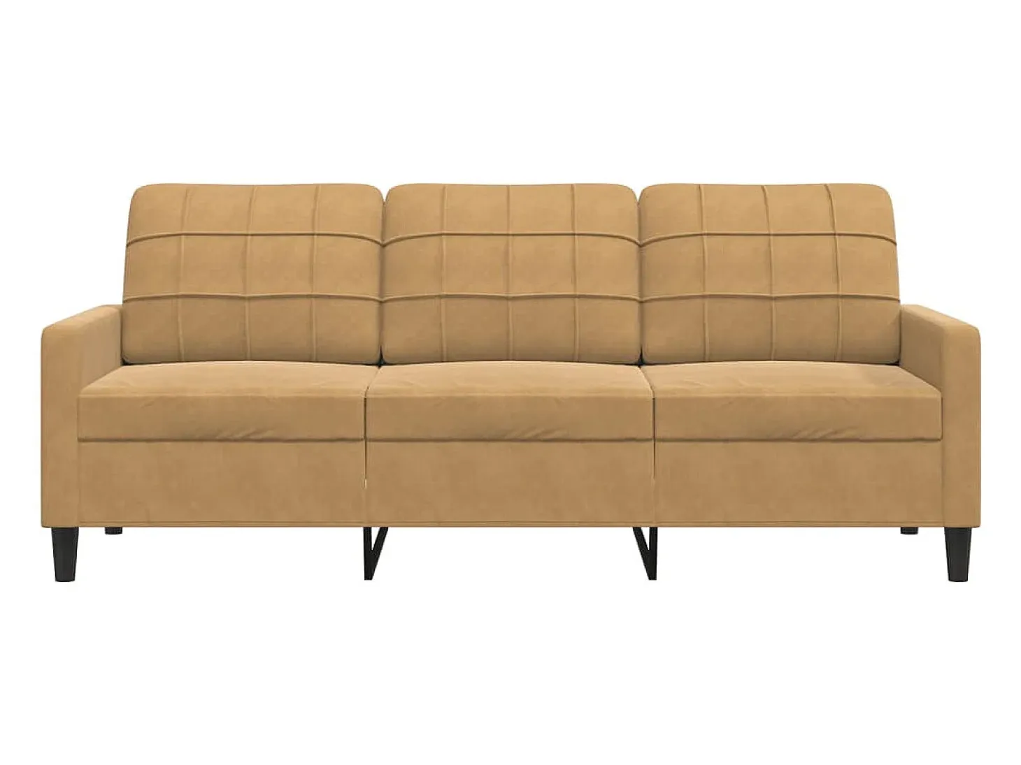 Sofá de 3 plazas terciopelo marrón 180 cm