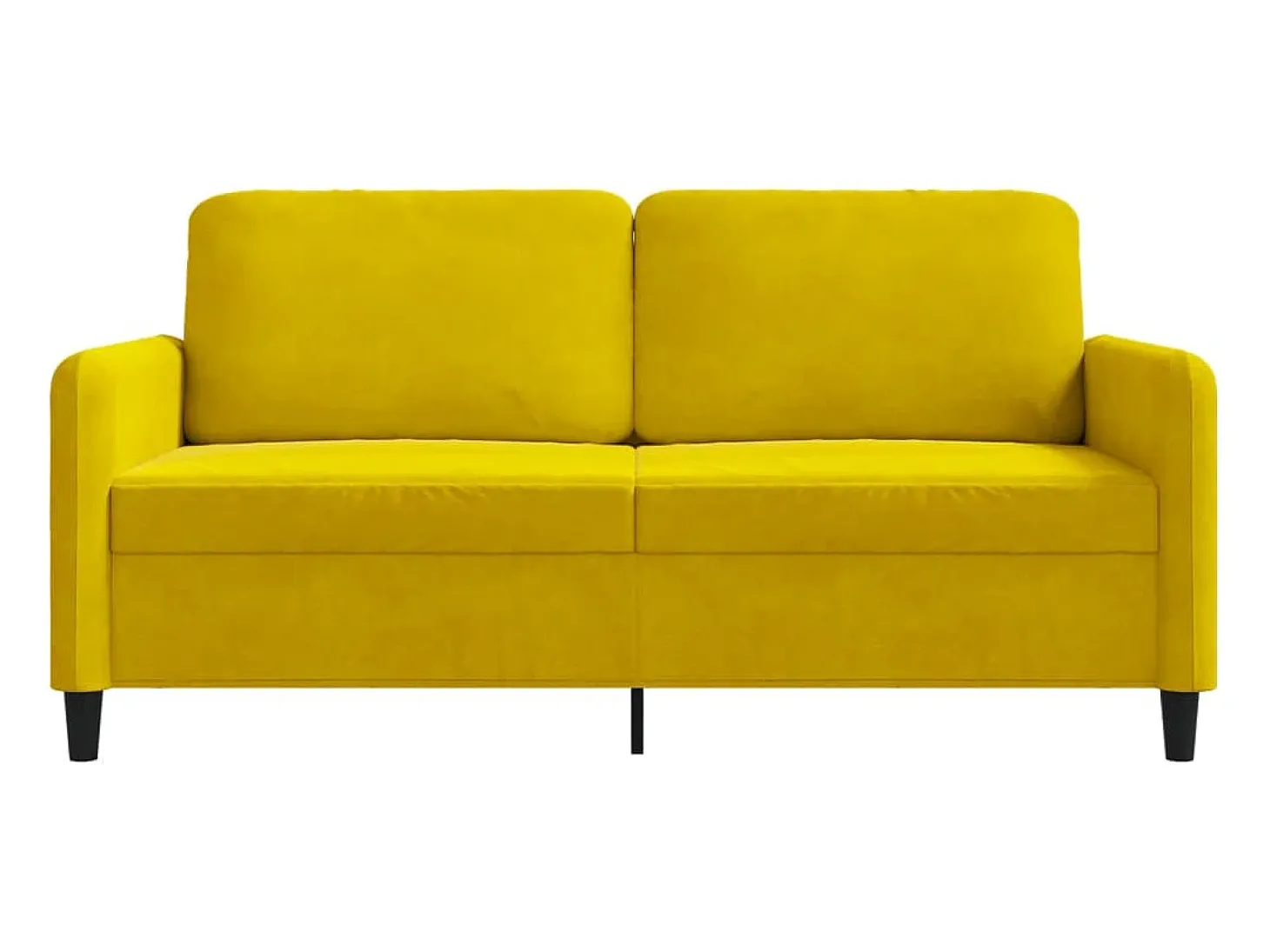 Sofá de 2 plazas terciopelo amarillo 140 cm