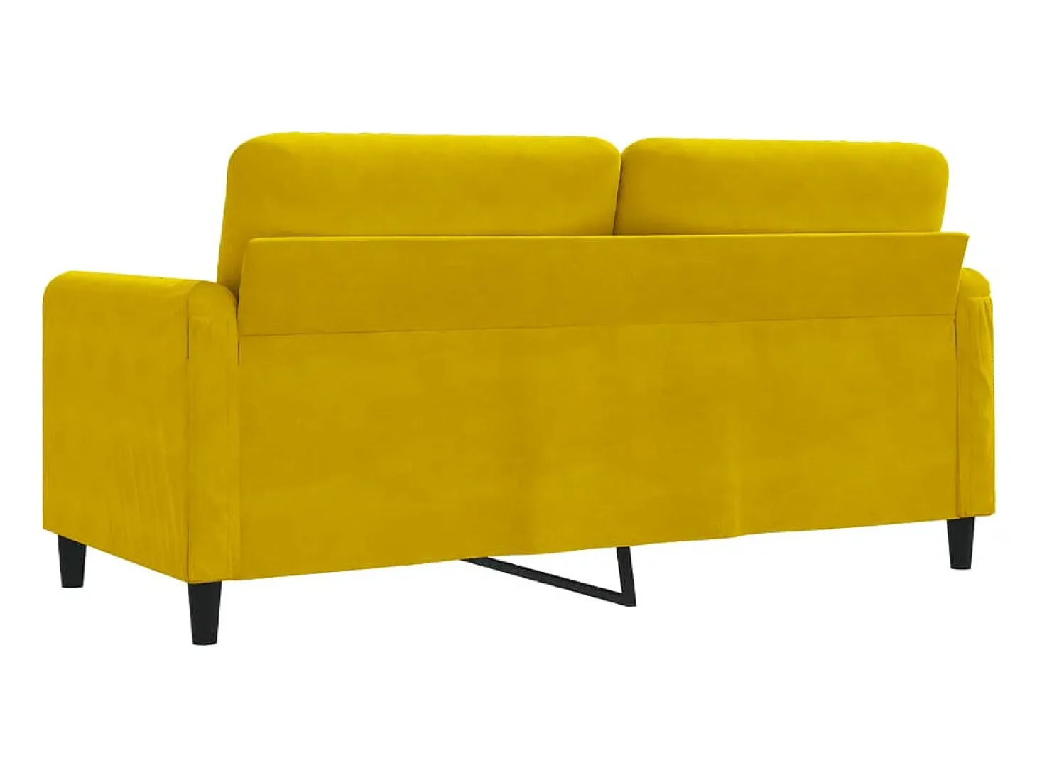 Sofá de 2 plazas terciopelo amarillo 140 cm
