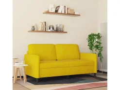 Sofá de 2 plazas terciopelo amarillo 140 cm