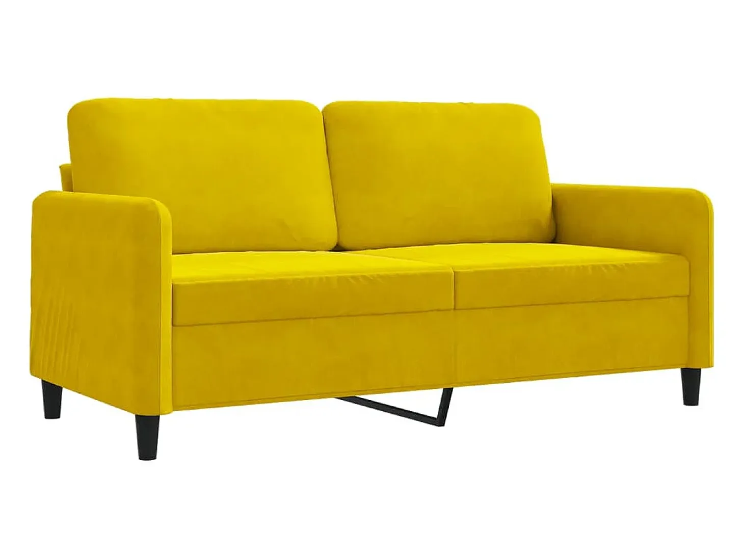 Sofá de 2 plazas terciopelo amarillo 140 cm