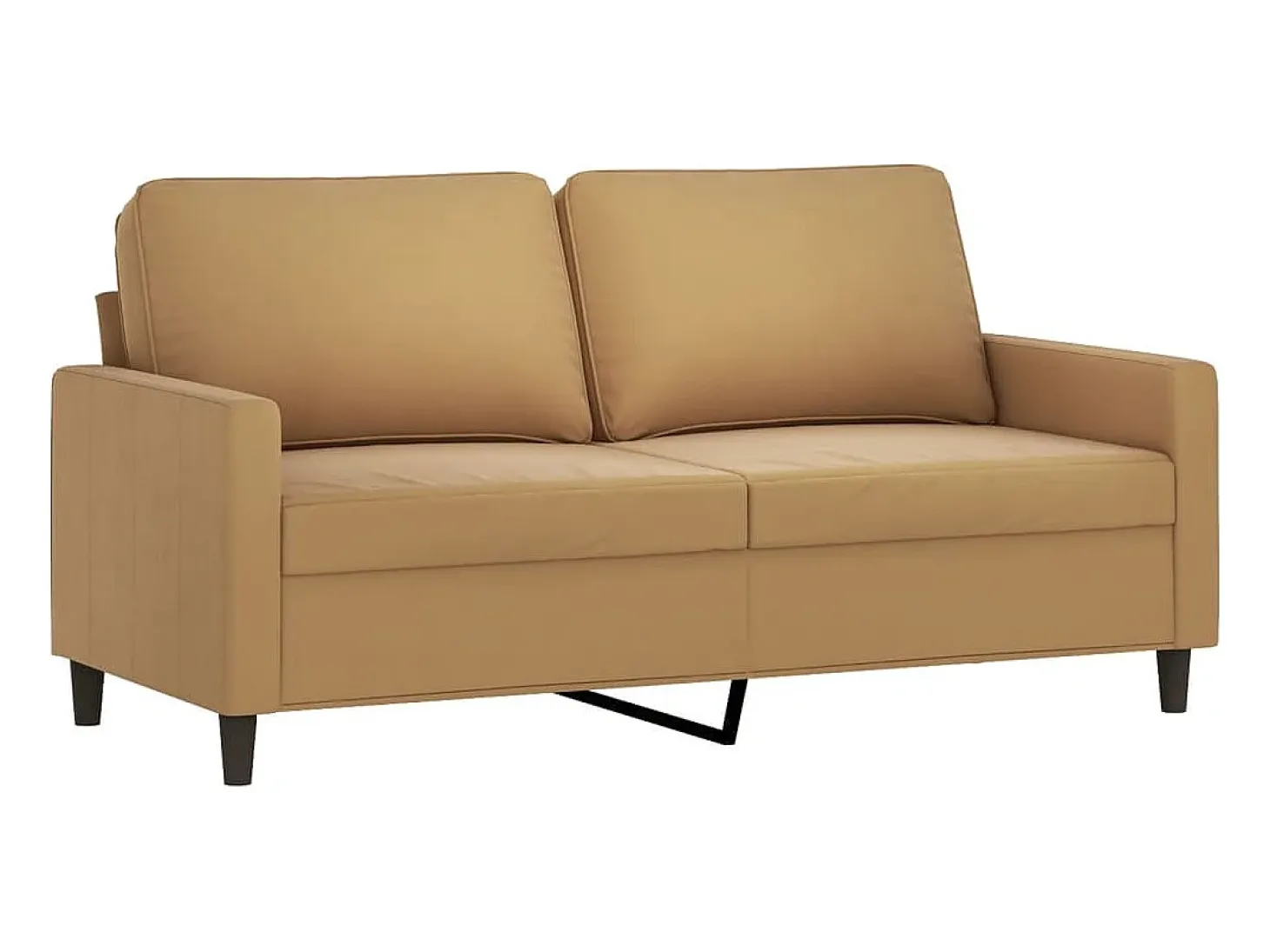 Sofá de 2 plazas terciopelo marrón 140 cm