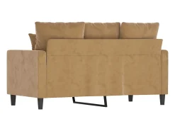 Sofá de 2 plazas terciopelo marrón 120 cm