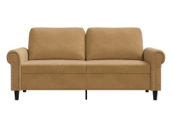 Sofá de 2 plazas terciopelo marrón 140 cm