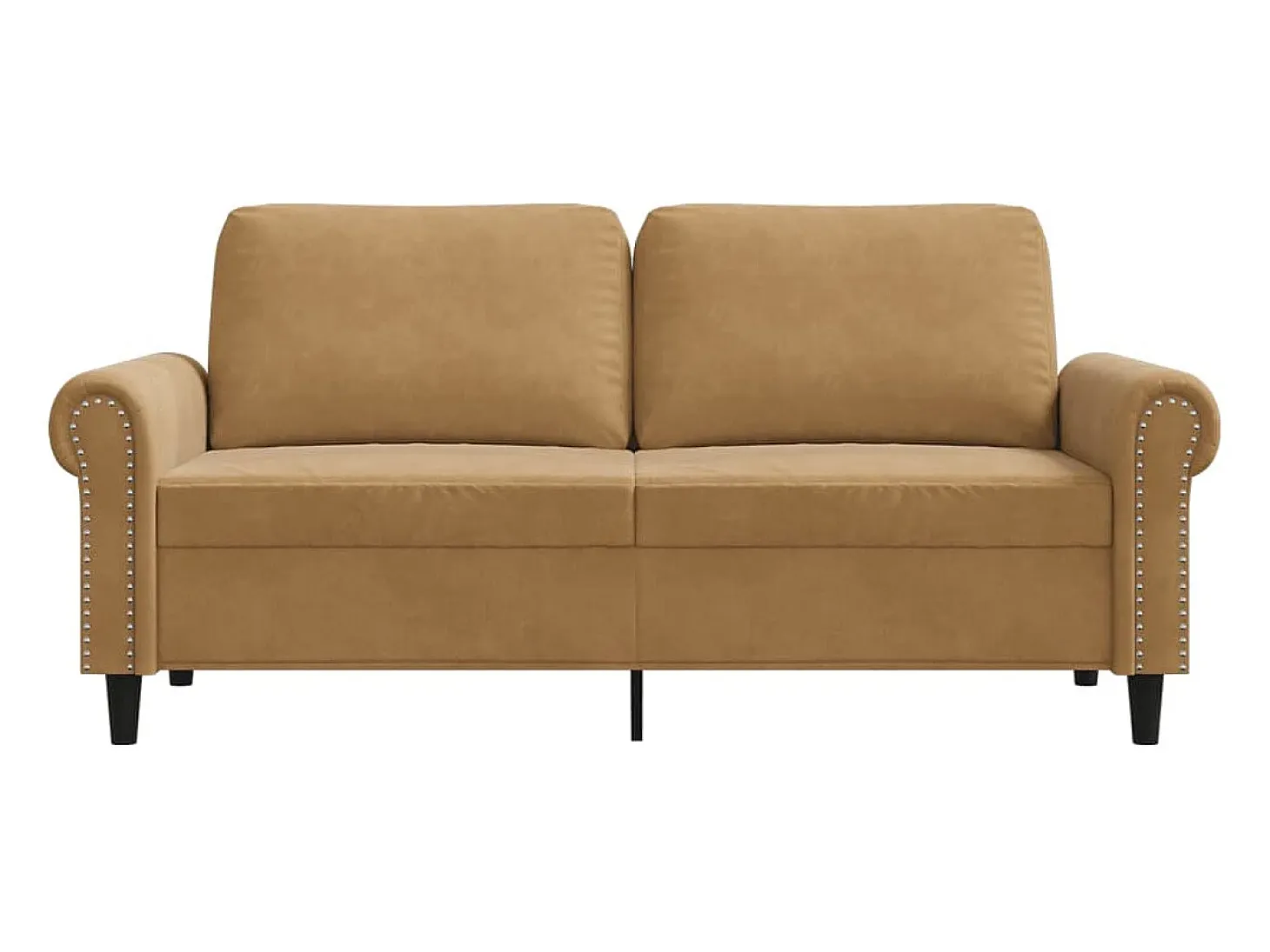 Sofá de 2 plazas terciopelo marrón 140 cm