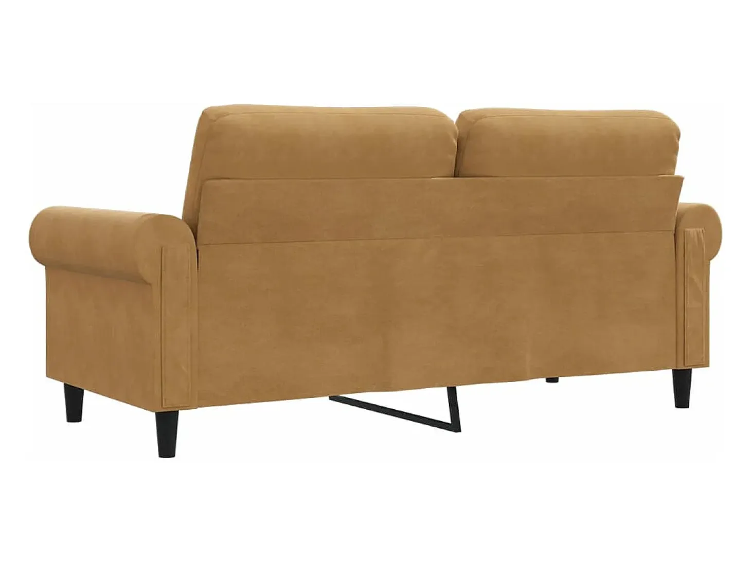 Sofá de 2 plazas terciopelo marrón 140 cm