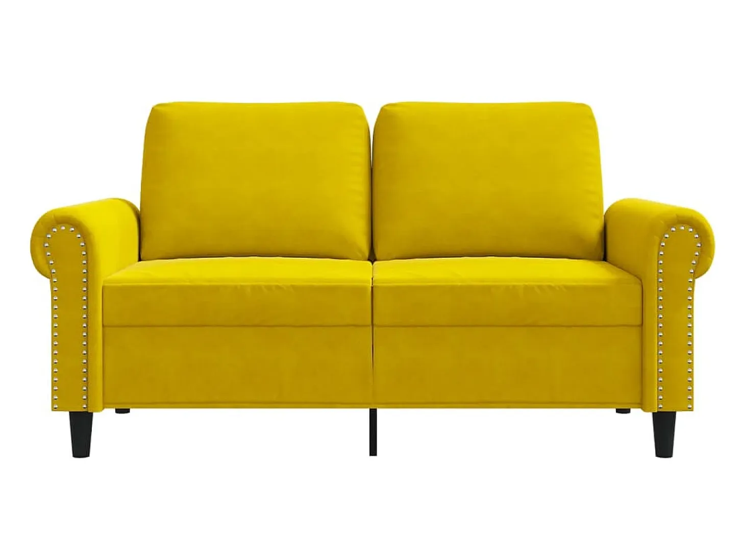 Sofá de 2 plazas terciopelo amarillo 120 cm ES134735