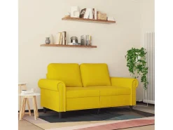 Sofá de 2 plazas terciopelo amarillo 120 cm ES134735
