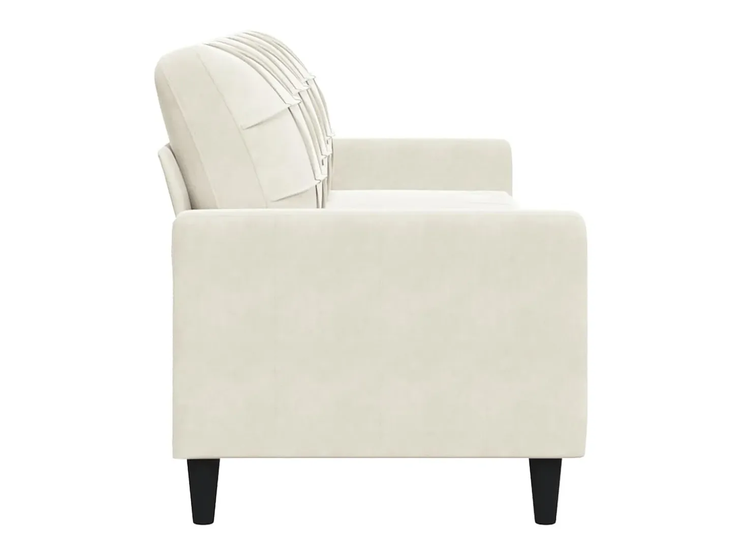 Sofá de 3 plazas terciopelo color crema 210 cm
