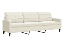 Sofá de 3 plazas terciopelo color crema 210 cm