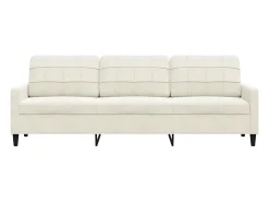 Sofá de 3 plazas terciopelo color crema 210 cm