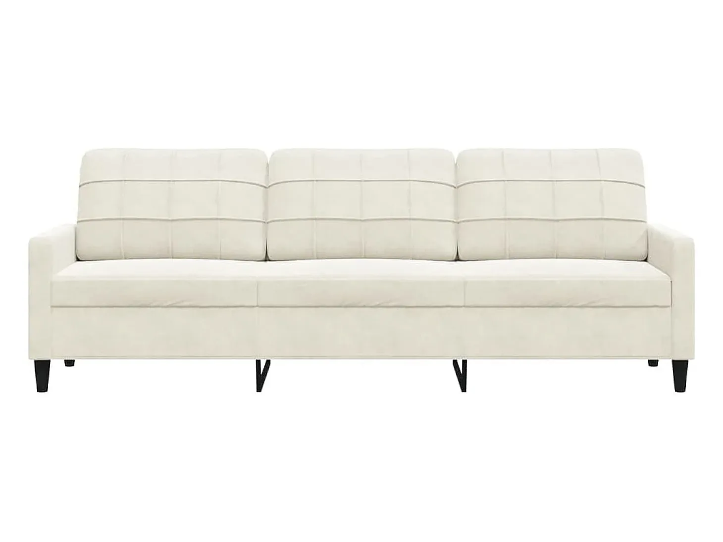 Sofá de 3 plazas terciopelo color crema 210 cm