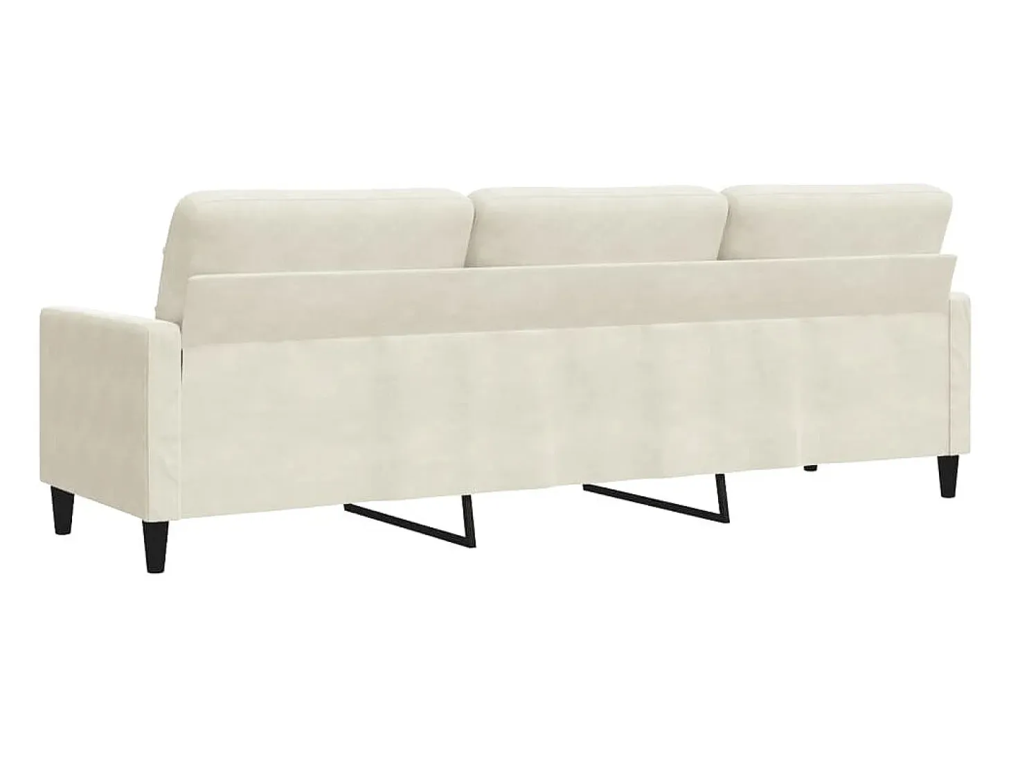 Sofá de 3 plazas terciopelo color crema 210 cm
