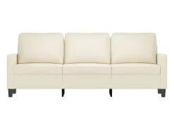 Sofá de 3 plazas terciopelo color crema 180 cm