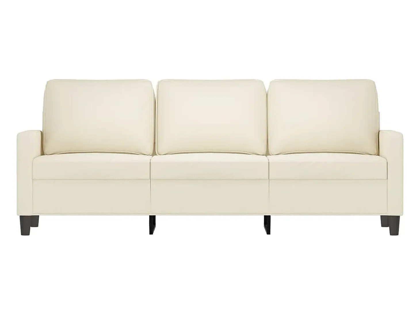 Sofá de 3 plazas terciopelo color crema 180 cm