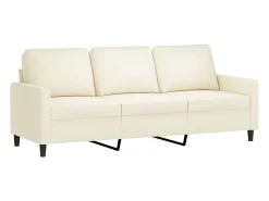 Sofá de 3 plazas terciopelo color crema 180 cm