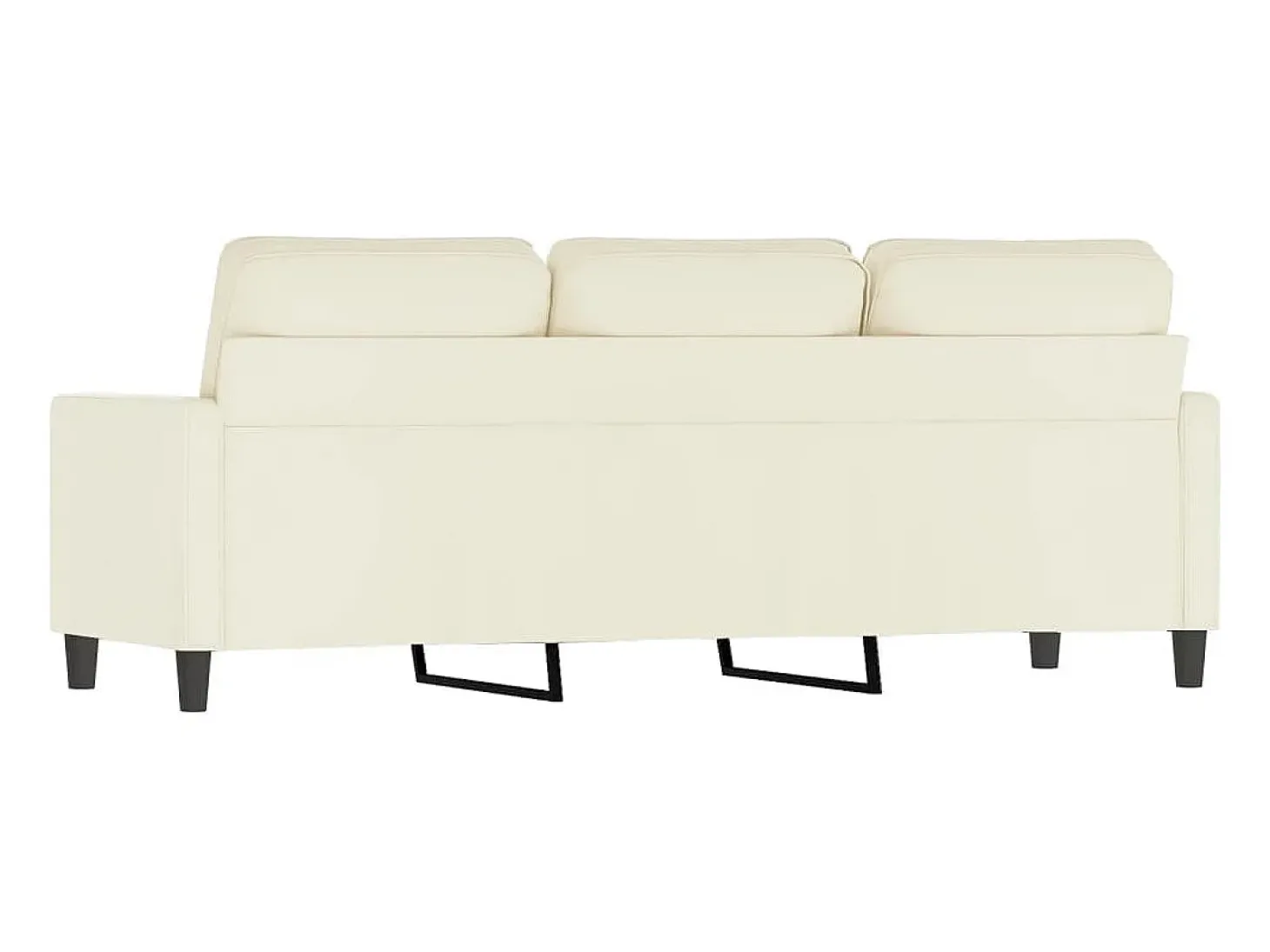 Sofá de 3 plazas terciopelo color crema 180 cm