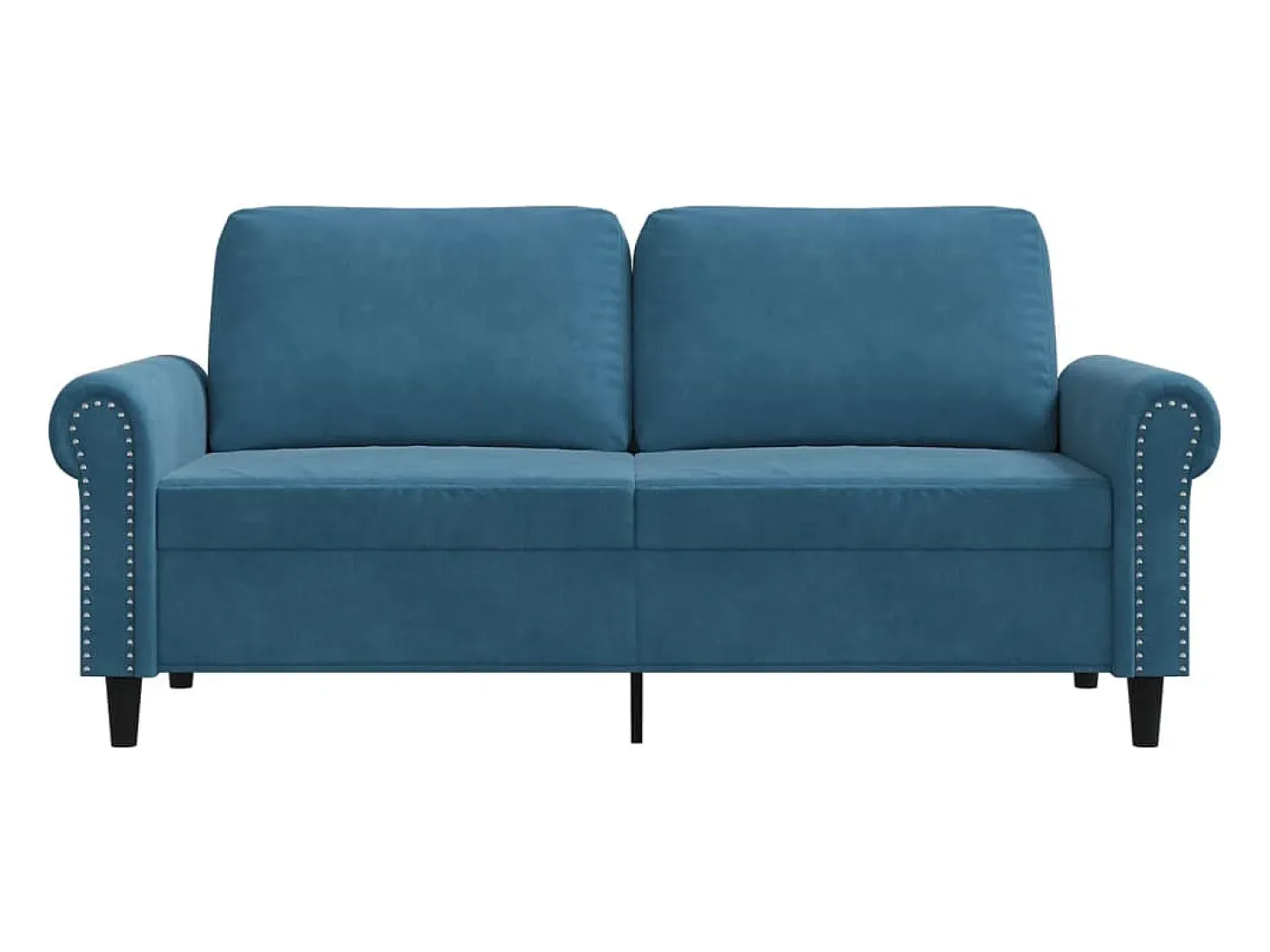 Sofá de 2 plazas terciopelo azul 140 cm