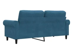 Sofá de 2 plazas terciopelo azul 140 cm