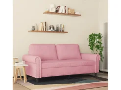 Sofá de 2 plazas terciopelo rosa 140 cm
