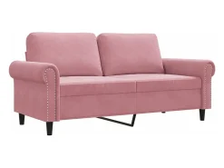 Sofá de 2 plazas terciopelo rosa 140 cm