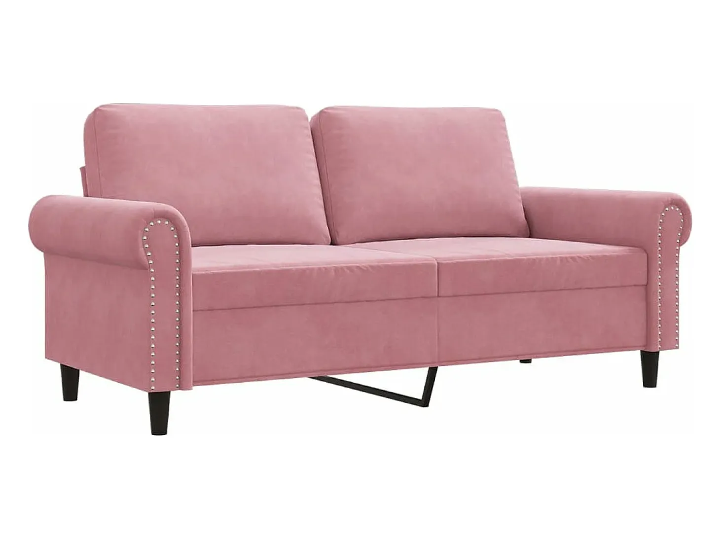 Sofá de 2 plazas terciopelo rosa 140 cm